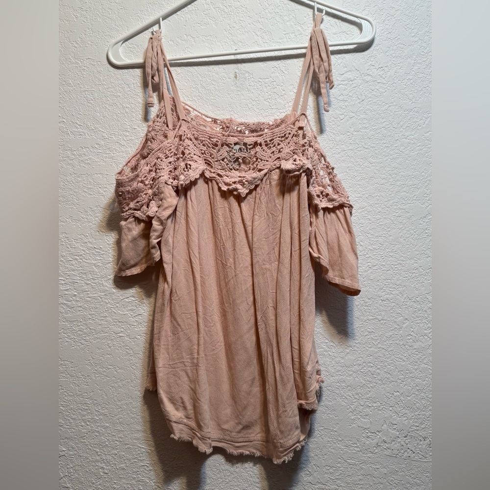 Off Shoulder Dusty Pink Top